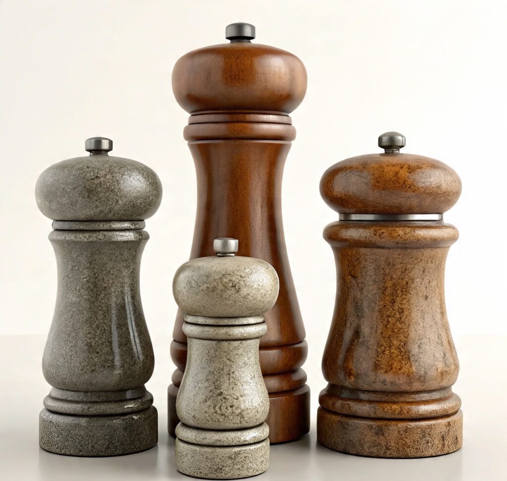 Custom stone pepper mills